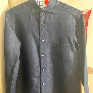 Ermenegildo Zegna Unique Blue Long Sleeve Shirt Large